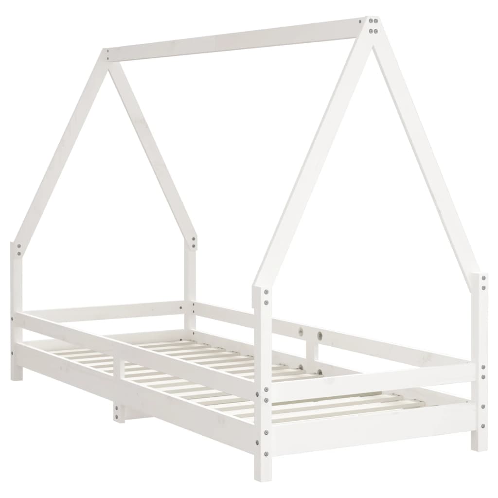 Bed frame for children, white, 80x200 cm, solid pine wood