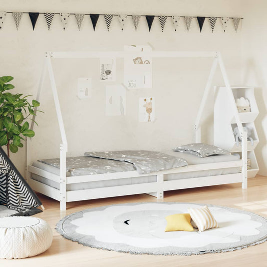 Bed frame for children, white, 80x200 cm, solid pine wood
