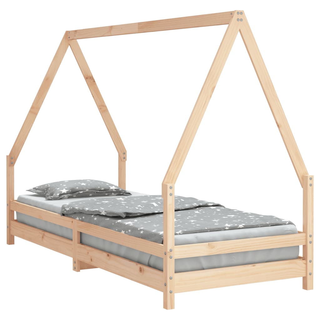Bed frame for children, 90x200 cm, solid pine wood