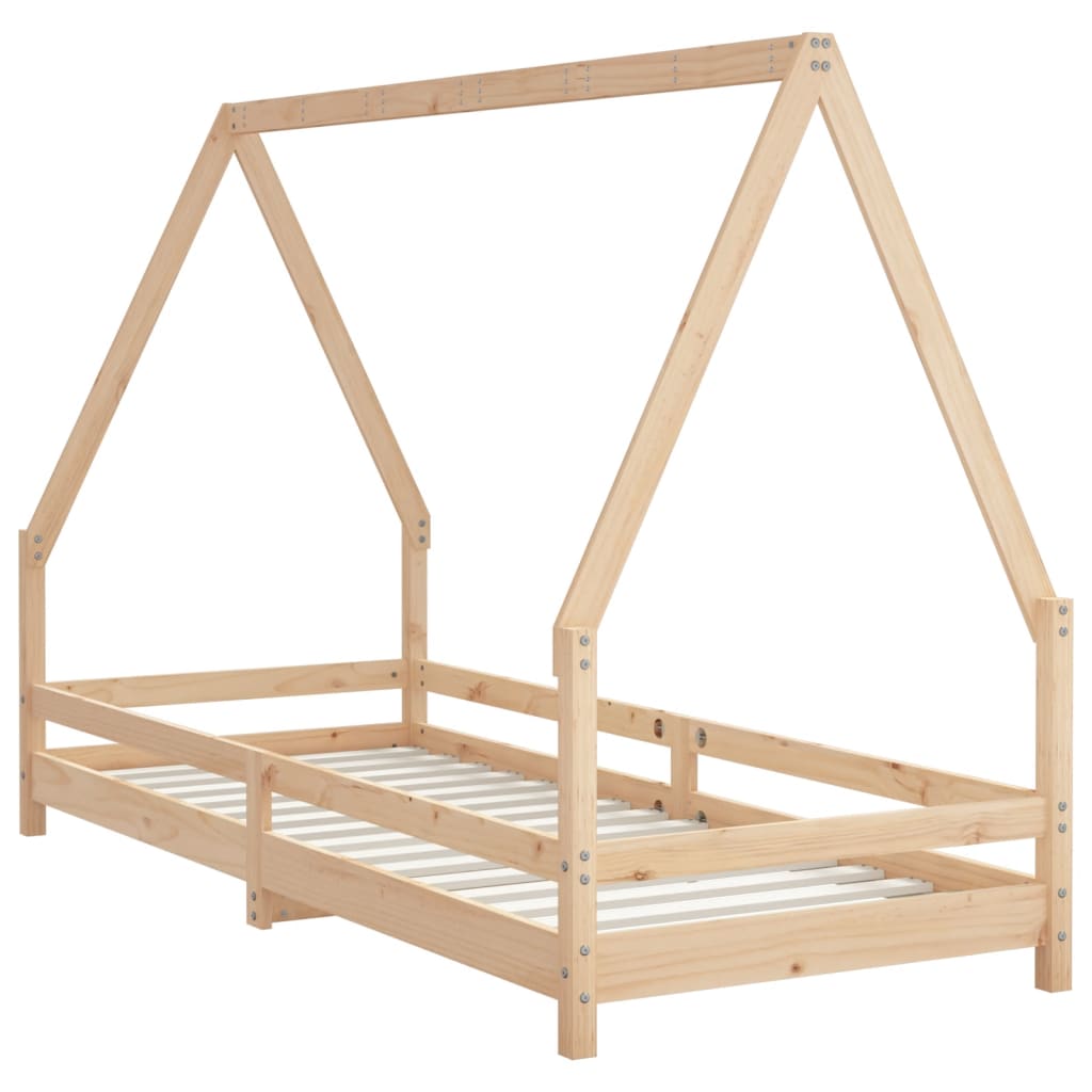 Bed frame for children, 90x200 cm, solid pine wood