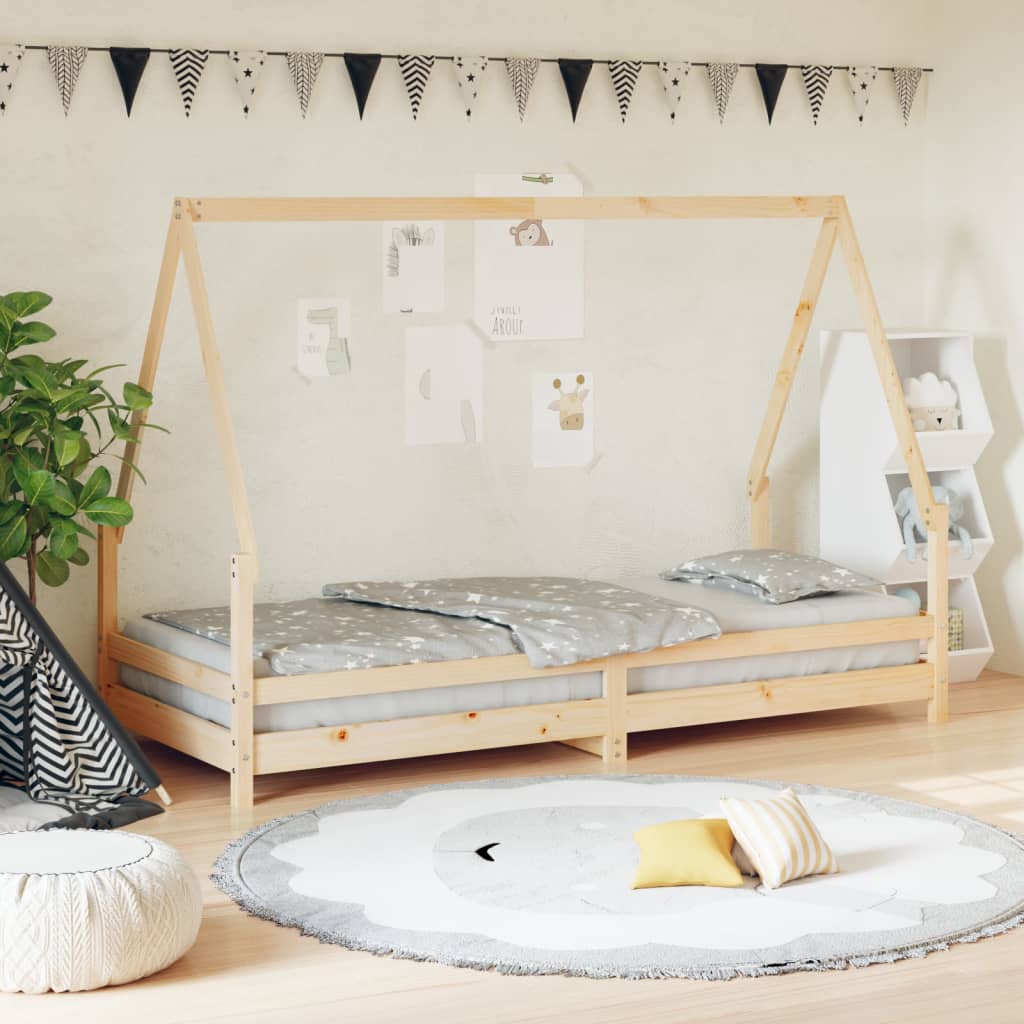Bed frame for children, 90x200 cm, solid pine wood