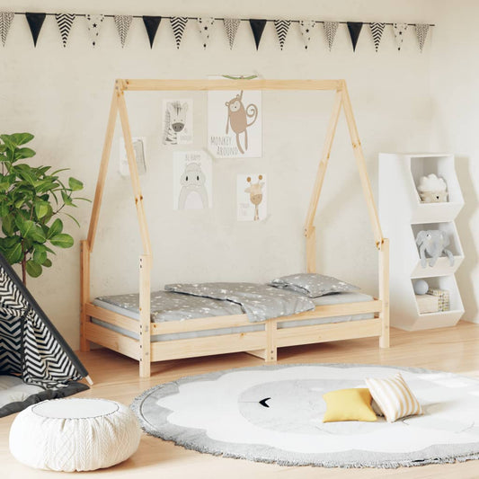 Bed frame for children, 70x140 cm, solid pine wood