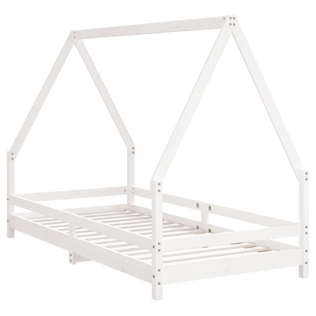Bed frame for children, white, 90x190 cm, solid pine wood