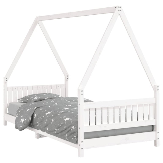 Bed frame for children, white, 90x200 cm, solid pine wood