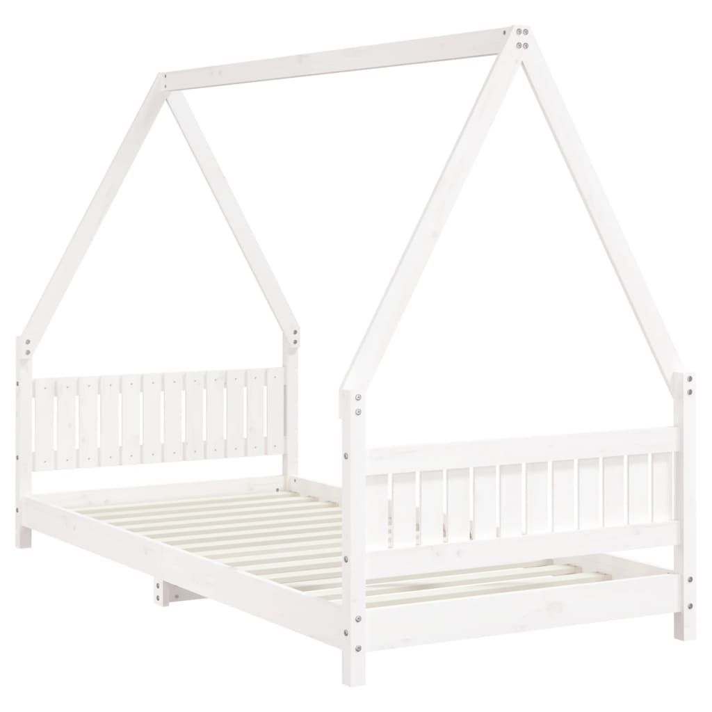 Bed frame for children, white, 90x200 cm, solid pine wood