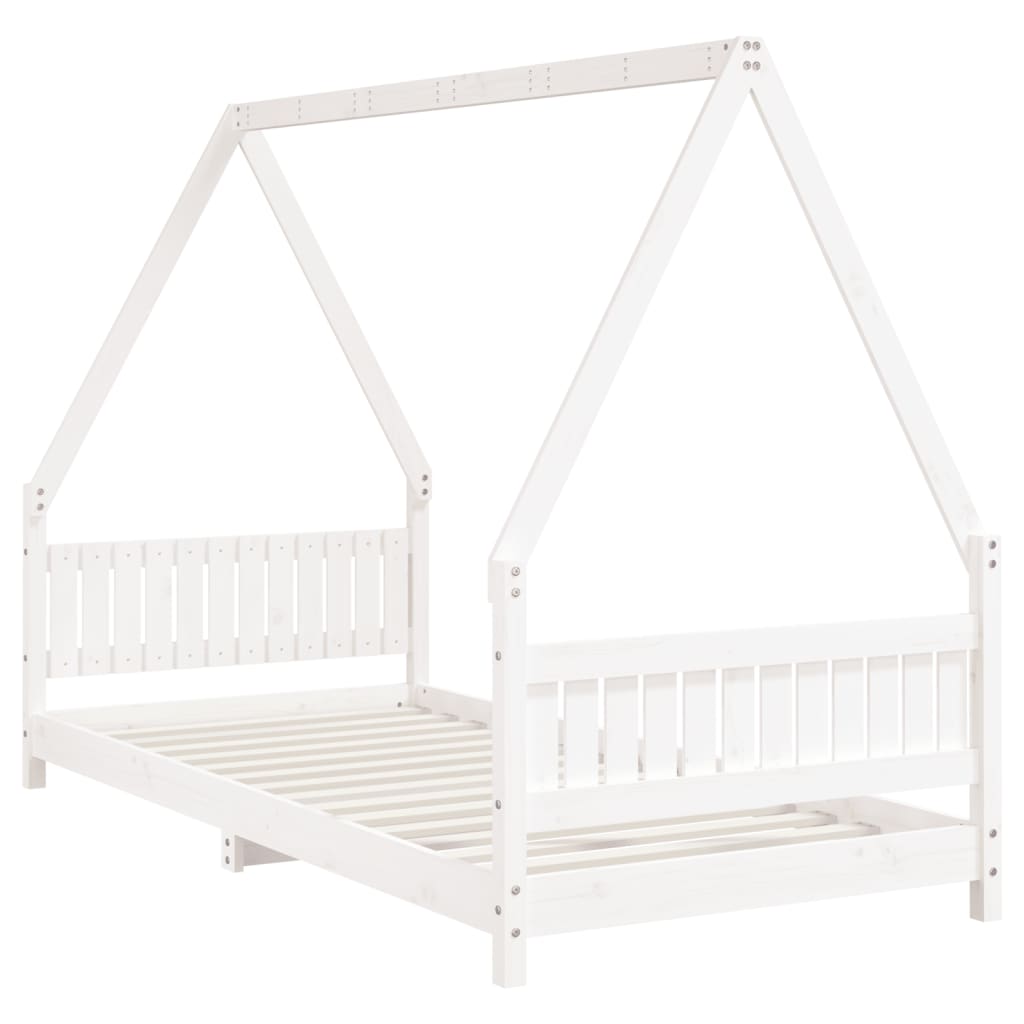 Bed frame for children, white, 90x200 cm, solid pine wood