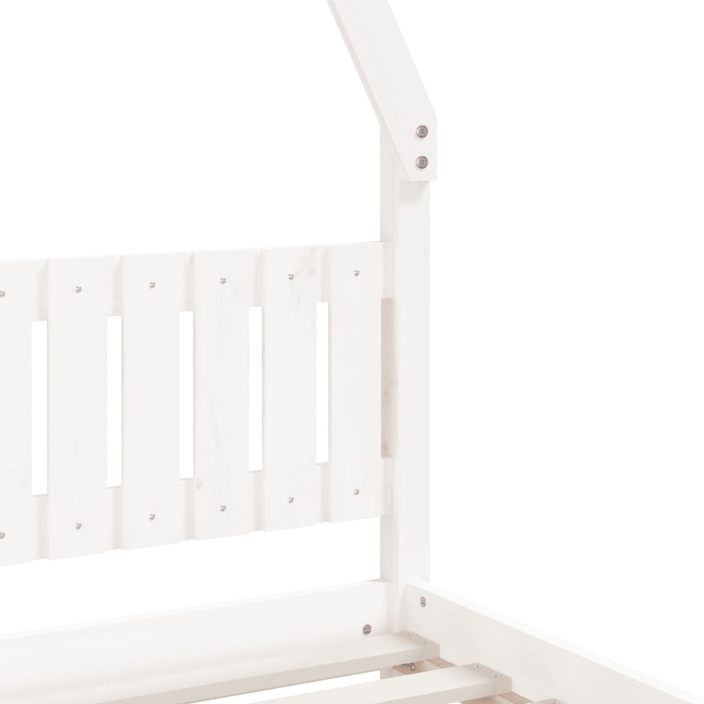 Bed frame for children, white, 90x200 cm, solid pine wood