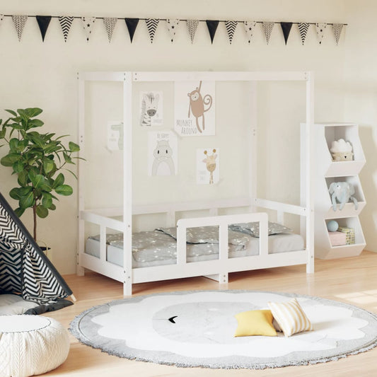 Bed frame for children, white, 70x140 cm, solid pine wood