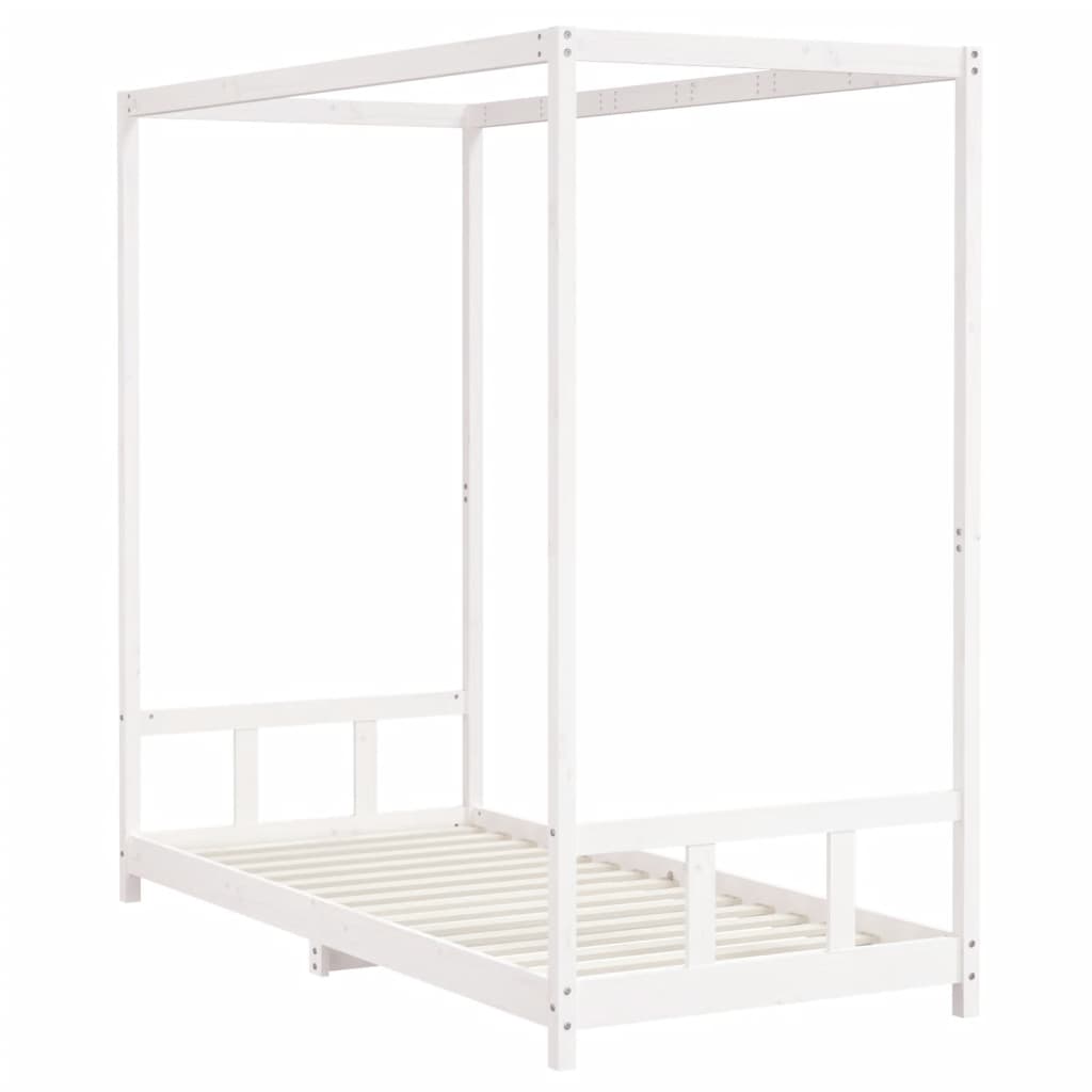 Bed frame for children, white, 90x200 cm, solid pine wood
