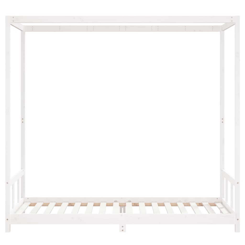 Bed frame for children, white, 90x200 cm, solid pine wood