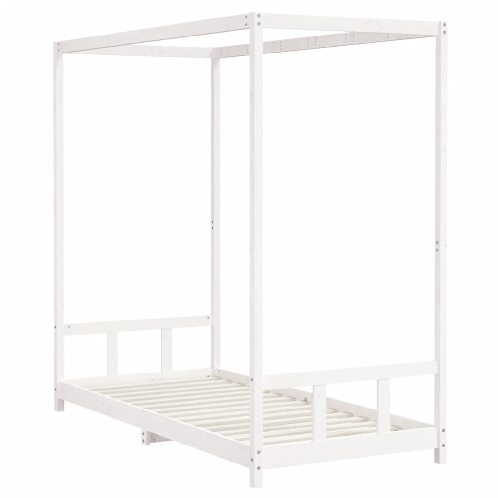 Bed frame for children, white, 90x200 cm, solid pine wood