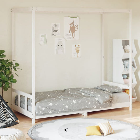 Bed frame for children, white, 90x200 cm, solid pine wood