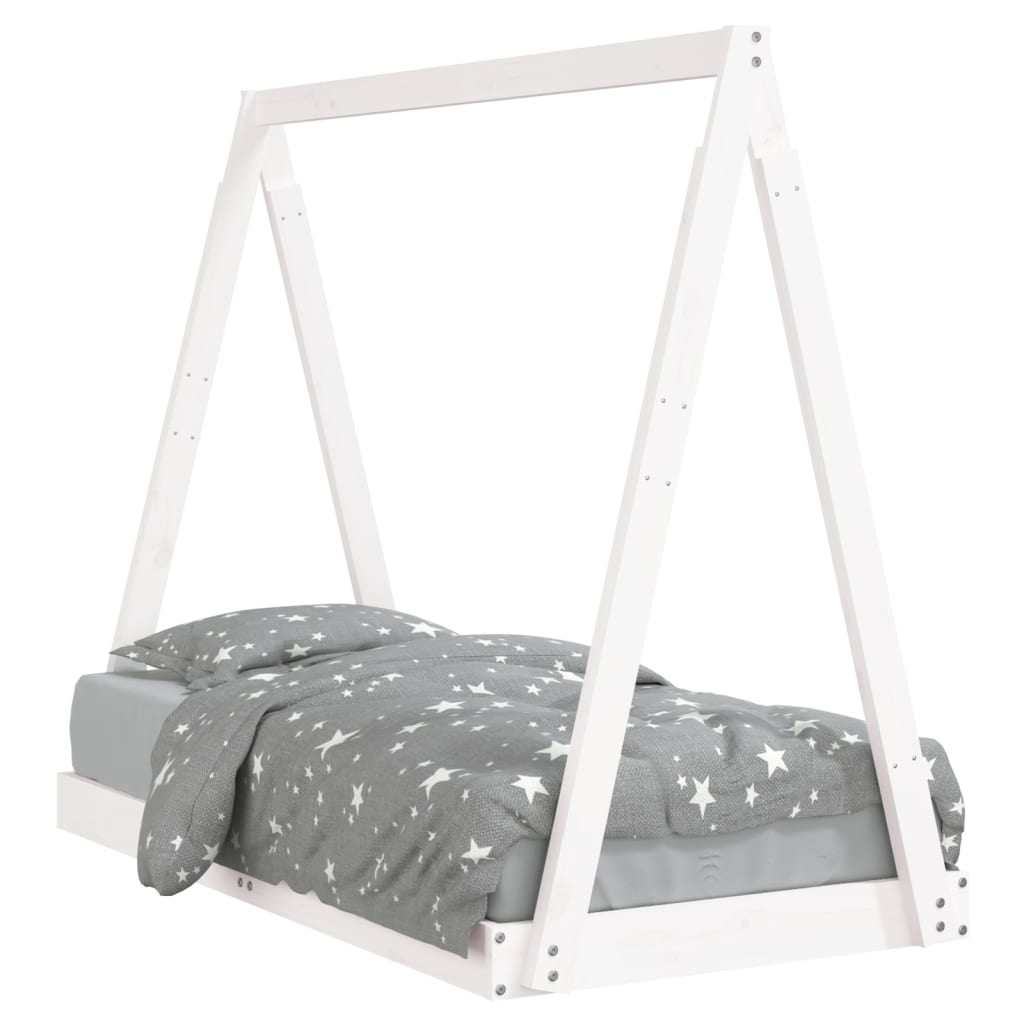 Bed frame for children, white, 70x140 cm, solid pine wood
