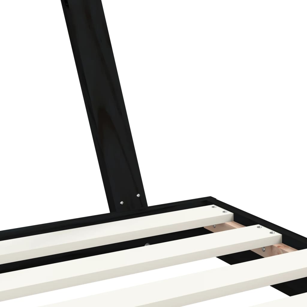 Bed frame for children, black, 90x190 cm, solid pine wood