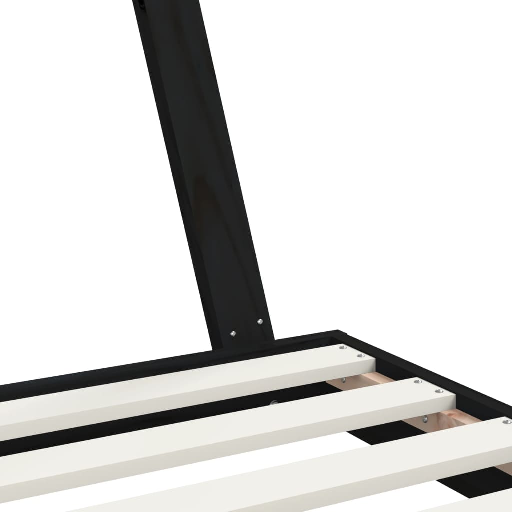 Bed frame for children, black, 80x200 cm, solid pine wood