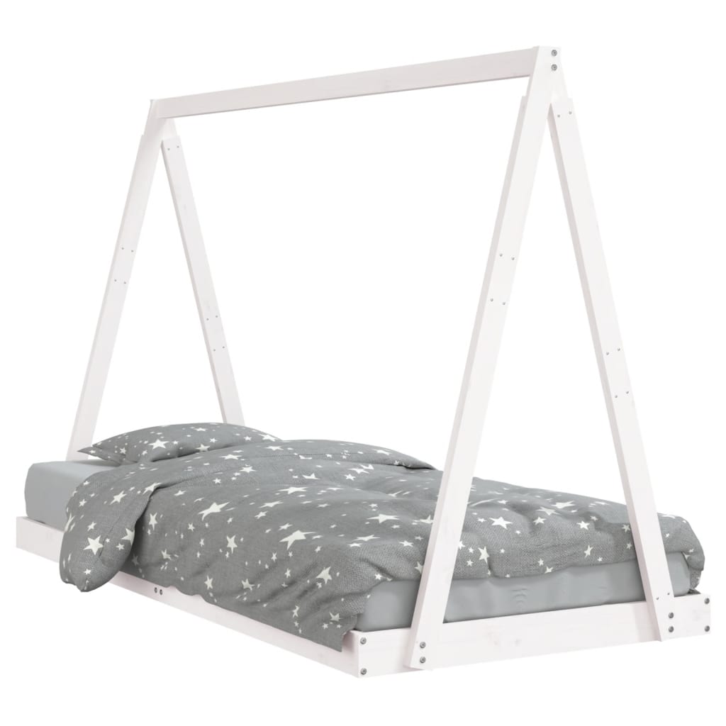 Bed frame for children, white, 90x200 cm, solid pine wood
