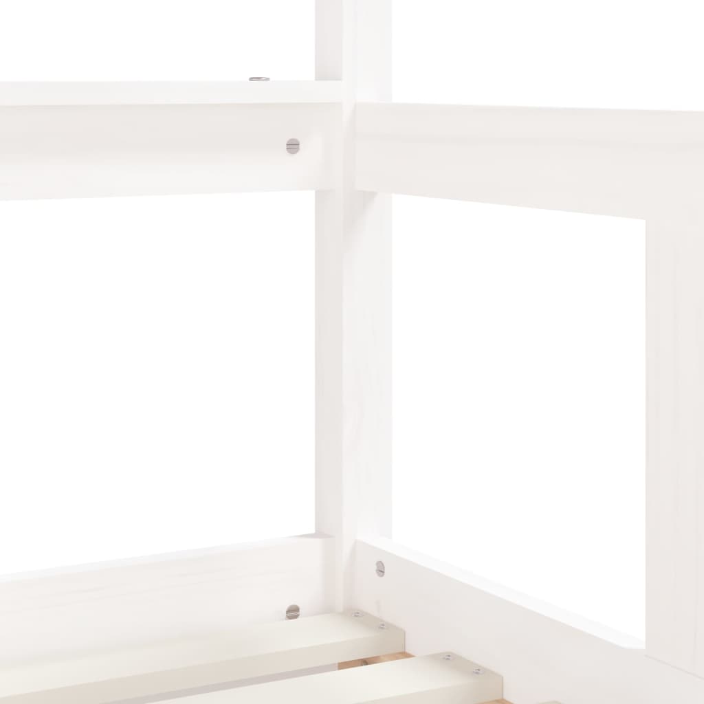 Children's bed frame with drawers, white, 70x140 cm, solid pine wood
