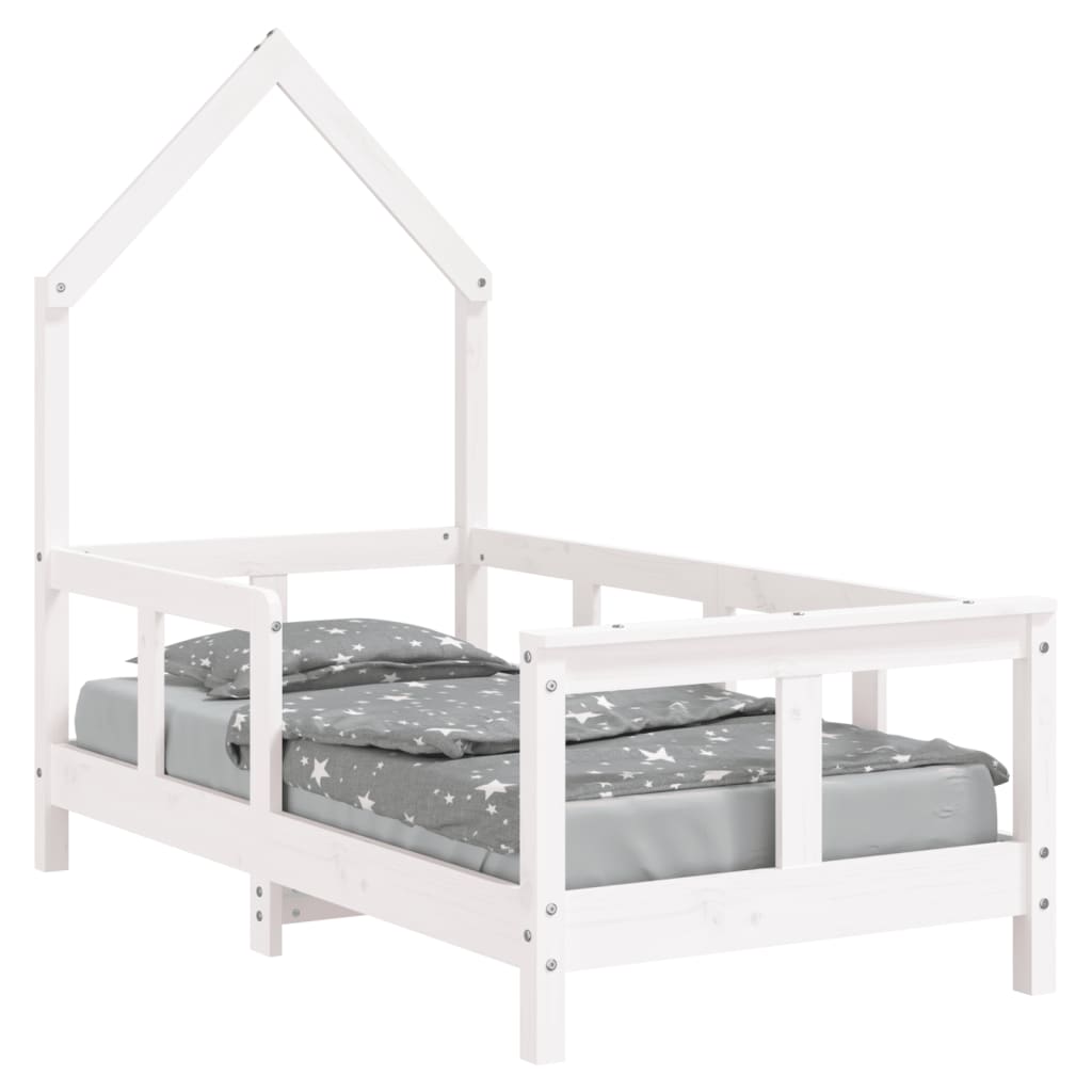 Bed frame for children, white, 70x140 cm, solid pine wood