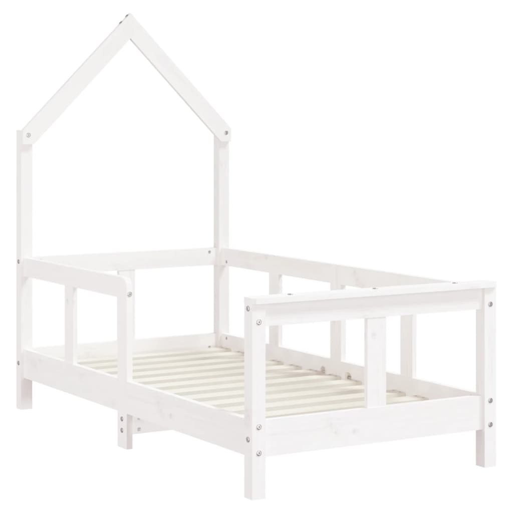 Bed frame for children, white, 70x140 cm, solid pine wood