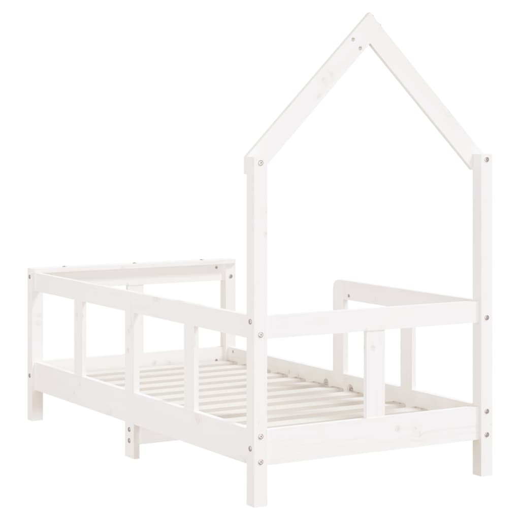 Bed frame for children, white, 70x140 cm, solid pine wood