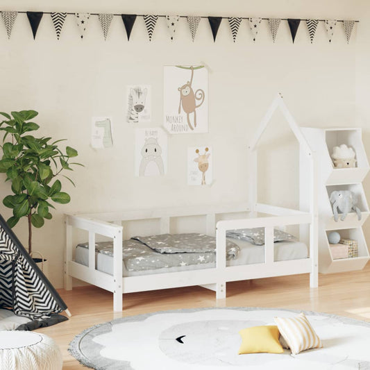 Bed frame for children, white, 70x140 cm, solid pine wood