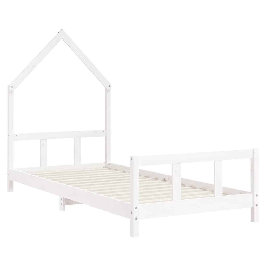 Bed frame for children, white, 90x190 cm, solid pine wood