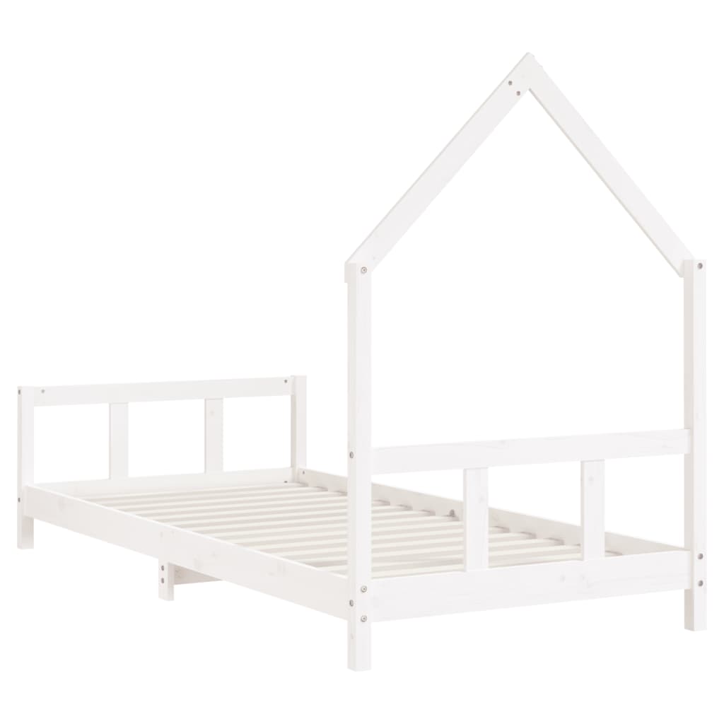 Bed frame for children, white, 90x190 cm, solid pine wood