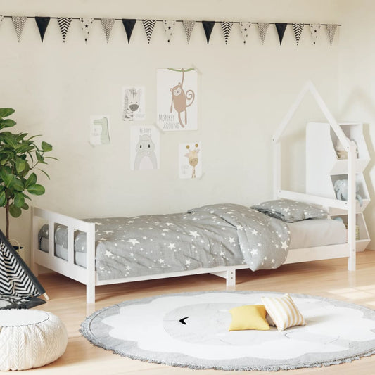 Bed frame for children, white, 90x190 cm, solid pine wood