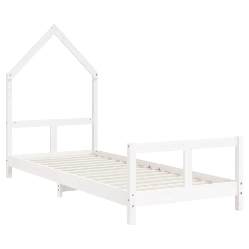 Bed frame for children, white, 80x200 cm, solid pine wood