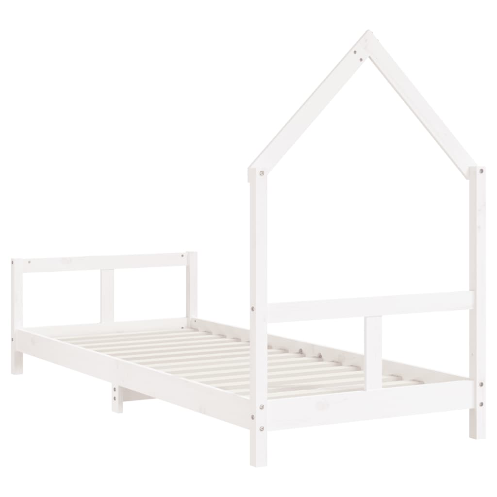 Bed frame for children, white, 80x200 cm, solid pine wood