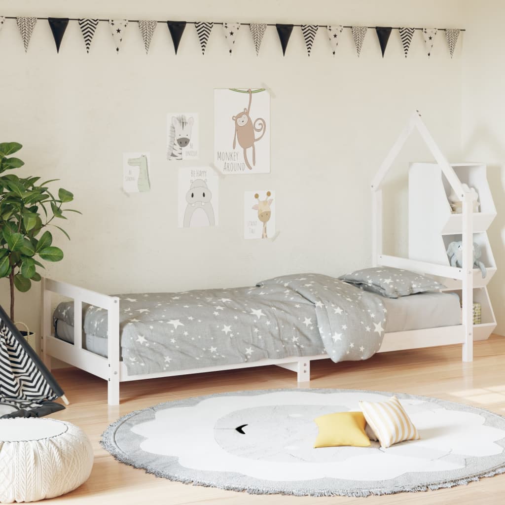 Bed frame for children, white, 80x200 cm, solid pine wood