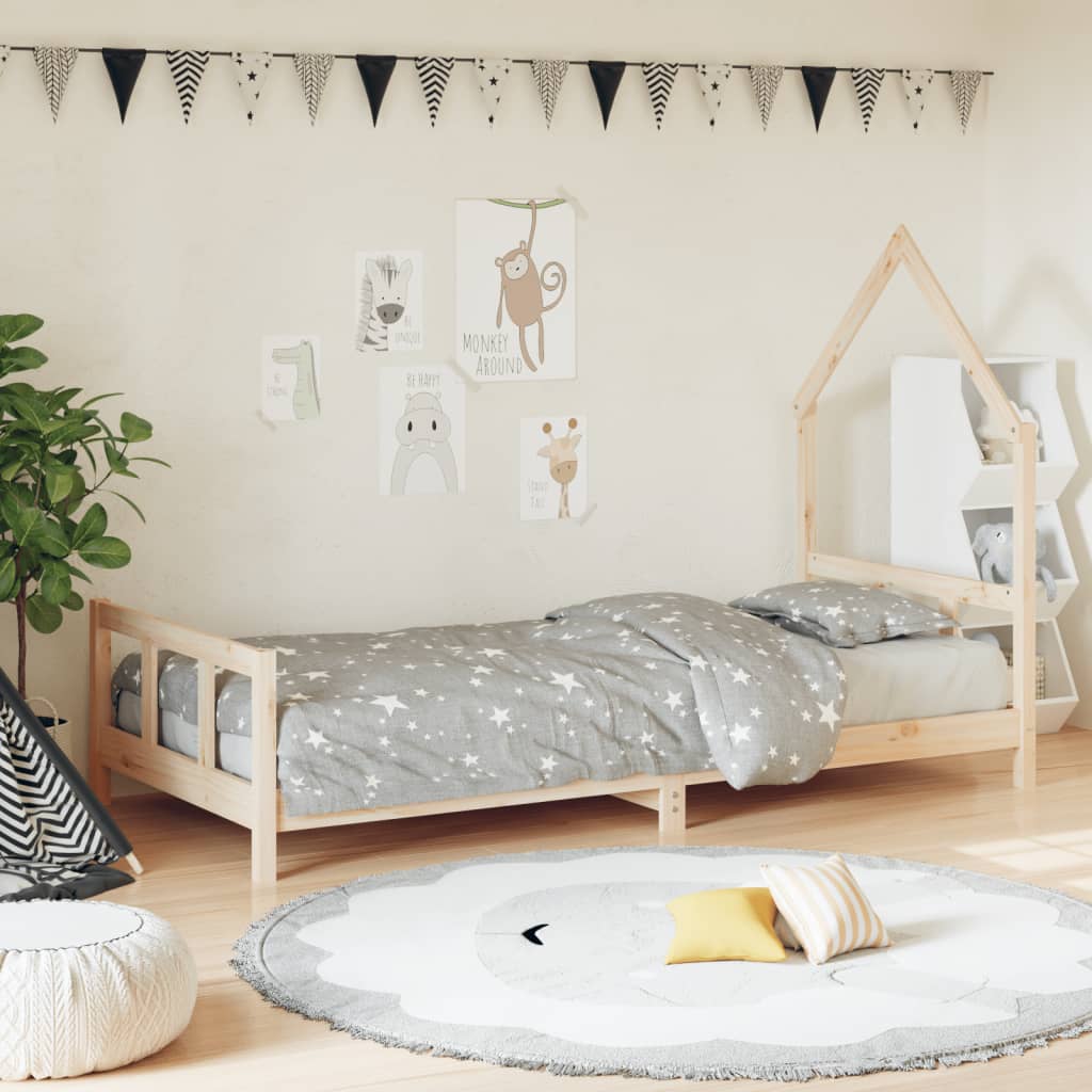 Bed frame for children, 90x200 cm, solid pine wood