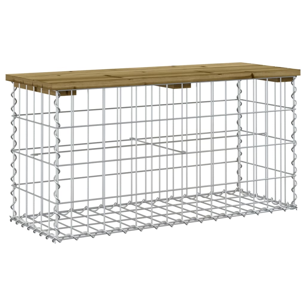 Garden bench, gabion design, 83x31.5x42 cm, impregnated pine wood