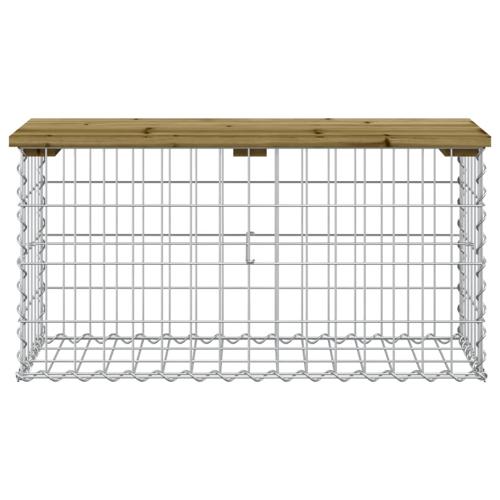 Garden bench, gabion design, 83x31.5x42 cm, impregnated pine wood