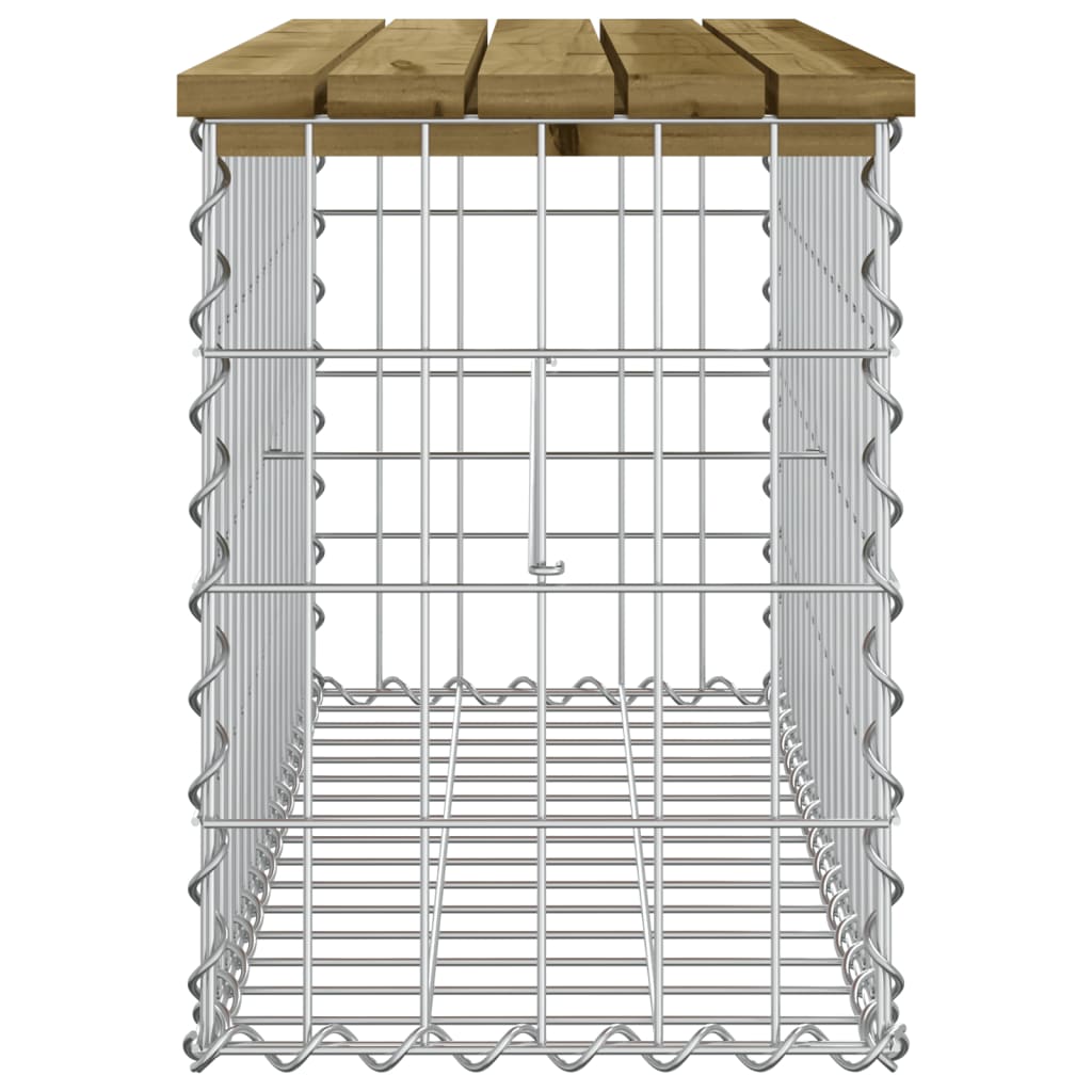 Garden bench, gabion design, 83x31.5x42 cm, impregnated pine wood