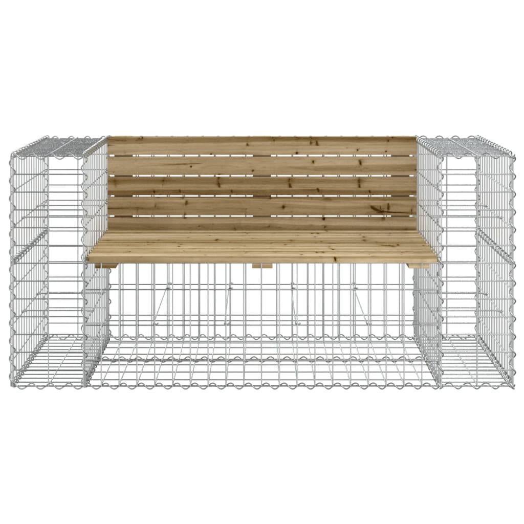 Garden bench, gabion design, 143x71x65.5cm, impregnated pine wood