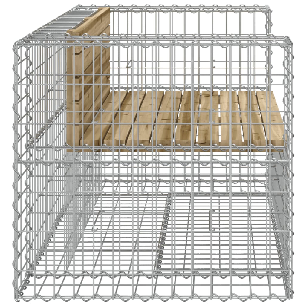 Garden bench, gabion design, 143x71x65.5cm, impregnated pine wood