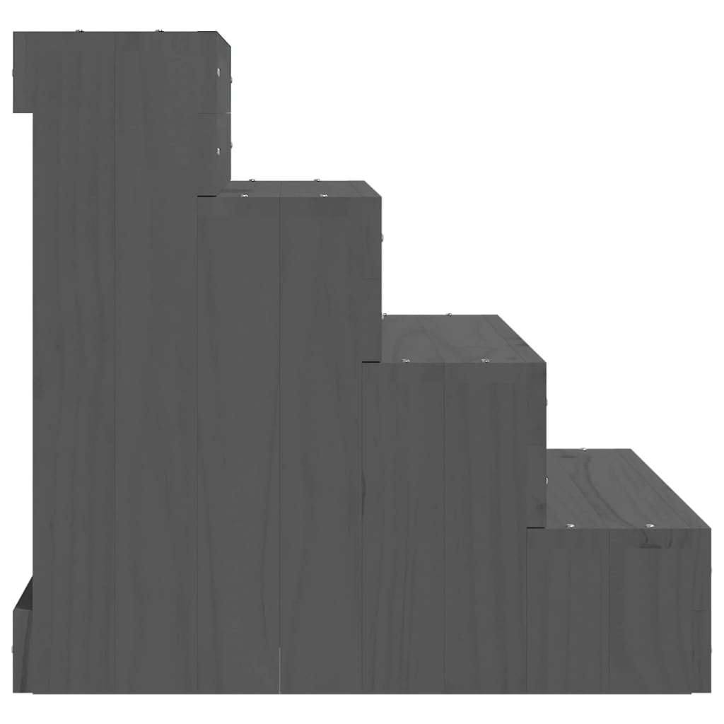 Pet ladder, gray, 40x49x47 cm, solid pine wood