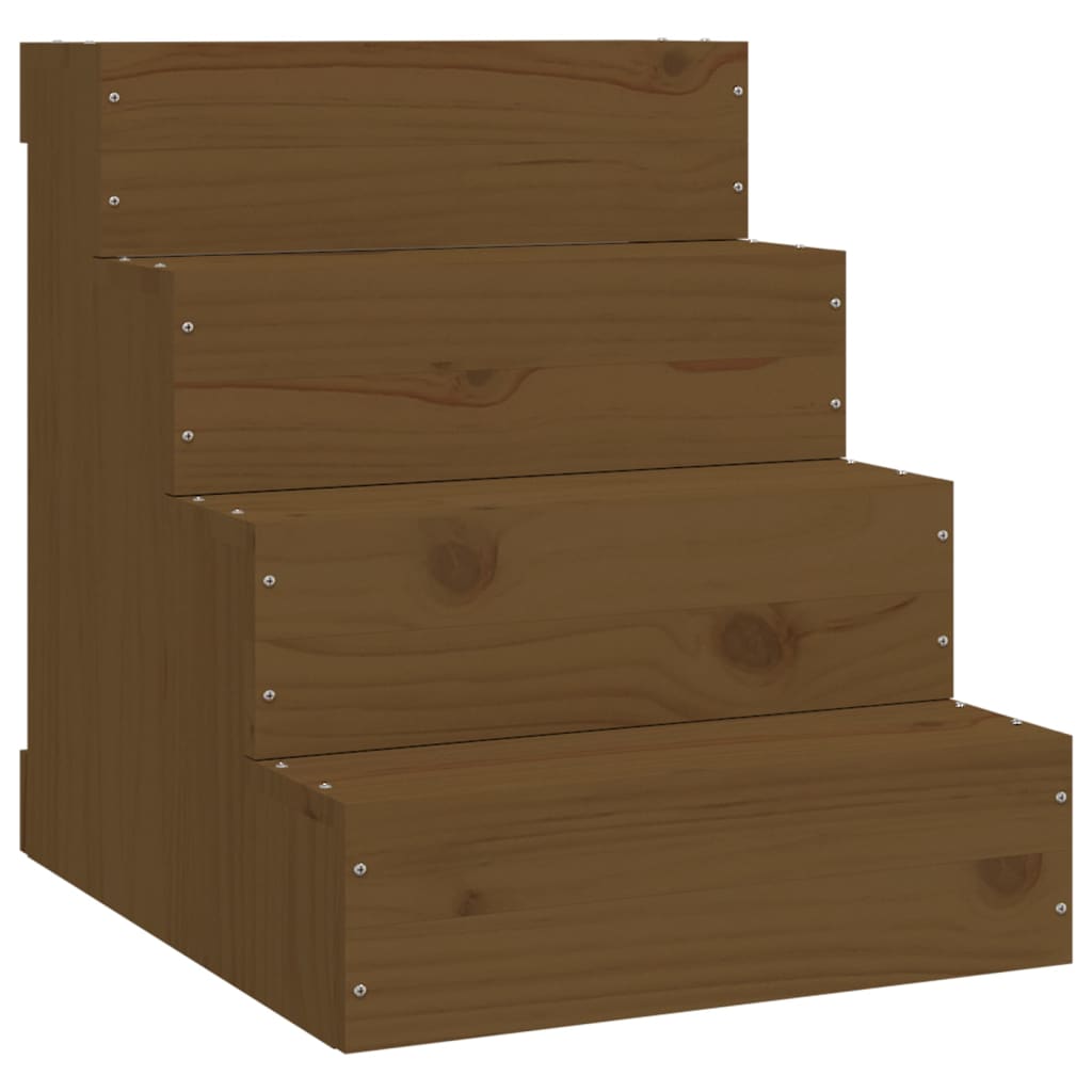 Honey brown pet ladder 40x49x47 cm solid pine wood