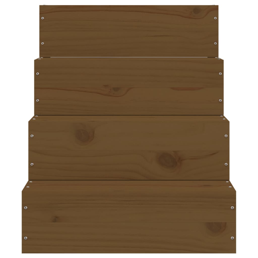 Honey brown pet ladder 40x49x47 cm solid pine wood