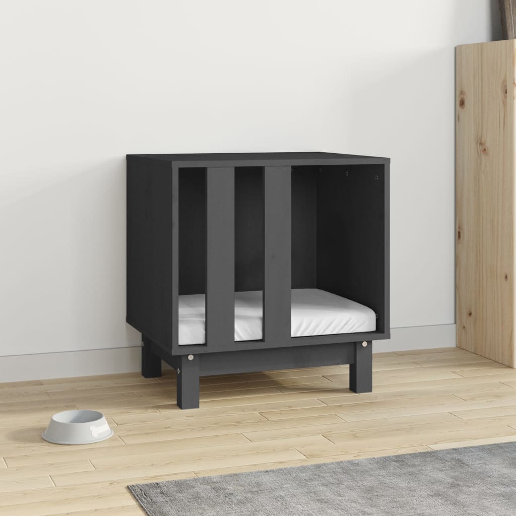 Dog house, gray, 50x40x52 cm, solid pine wood