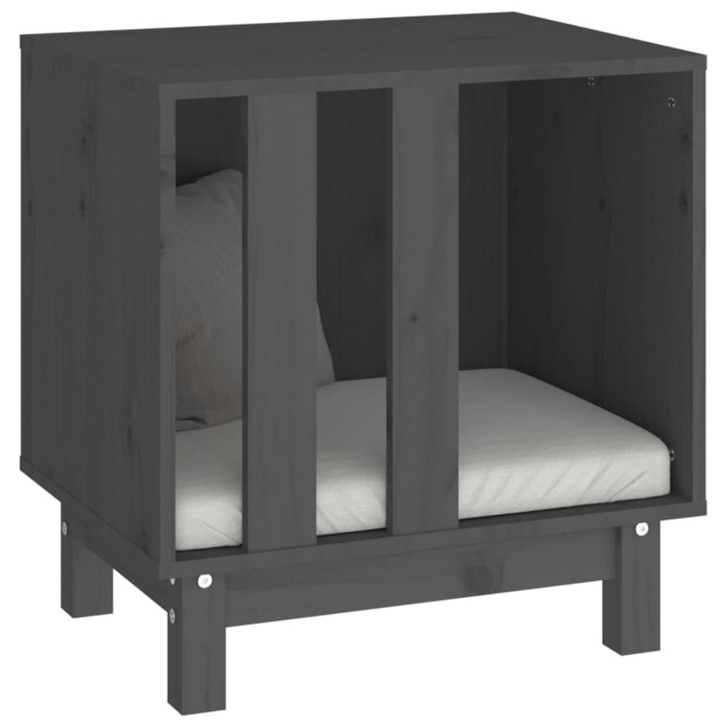 Dog house, gray, 50x40x52 cm, solid pine wood
