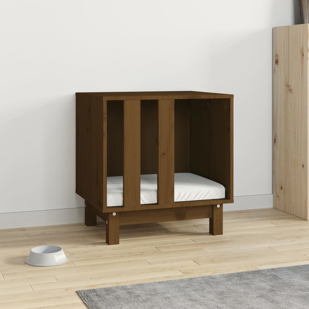 Dog house, honey brown, 50x40x52 cm, solid pine wood
