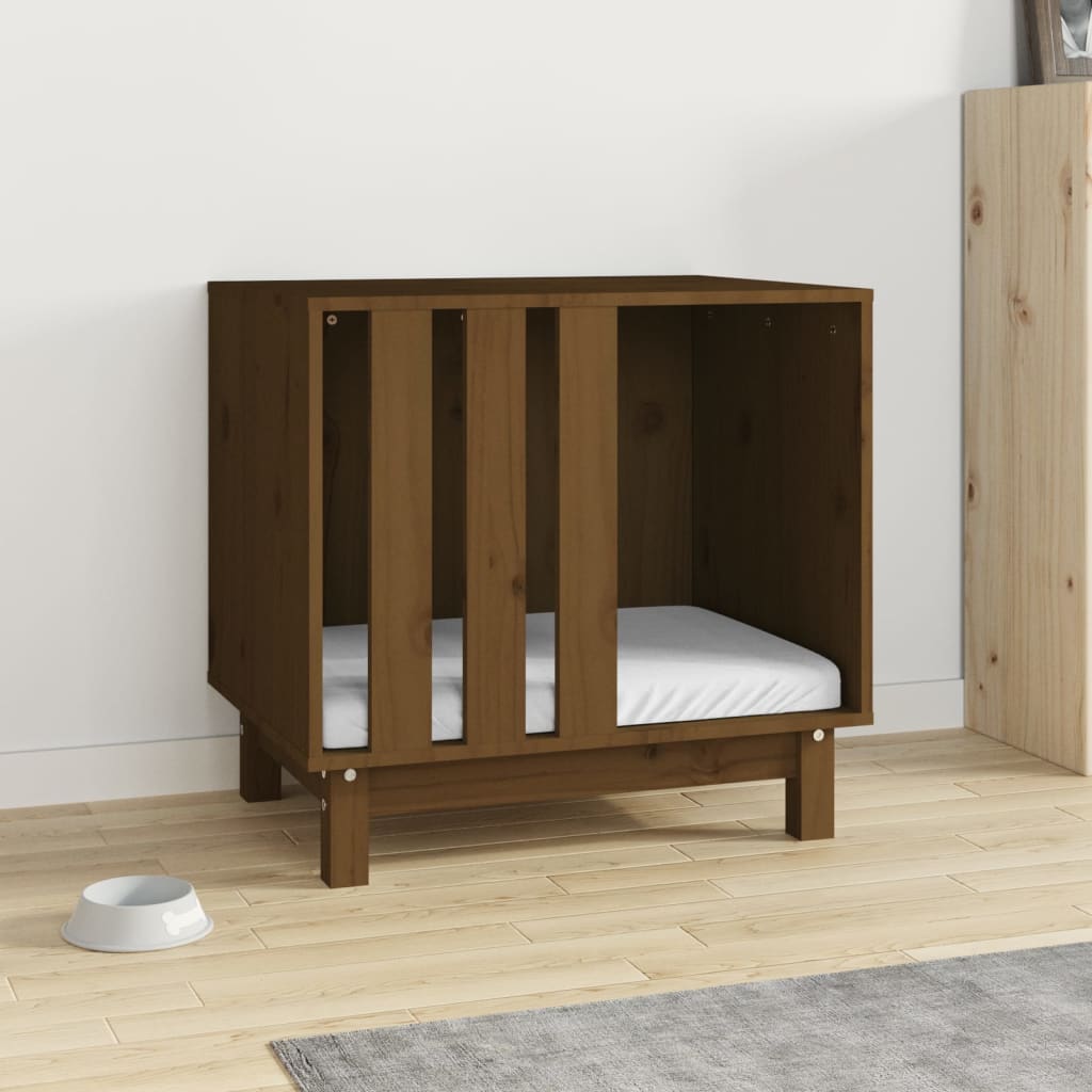 Dog house, honey brown, 60x45x57 cm, solid pine wood