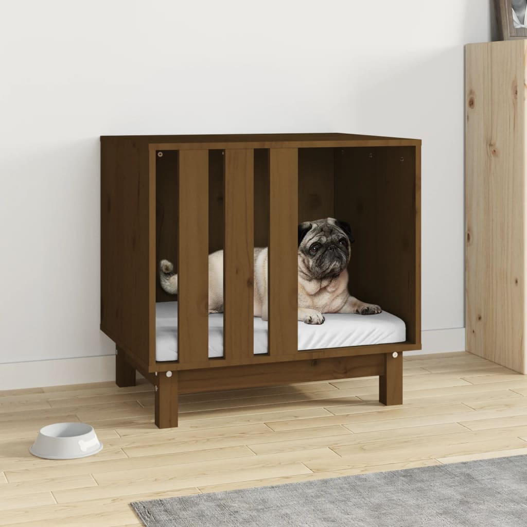 Dog house, honey brown, 60x45x57 cm, solid pine wood