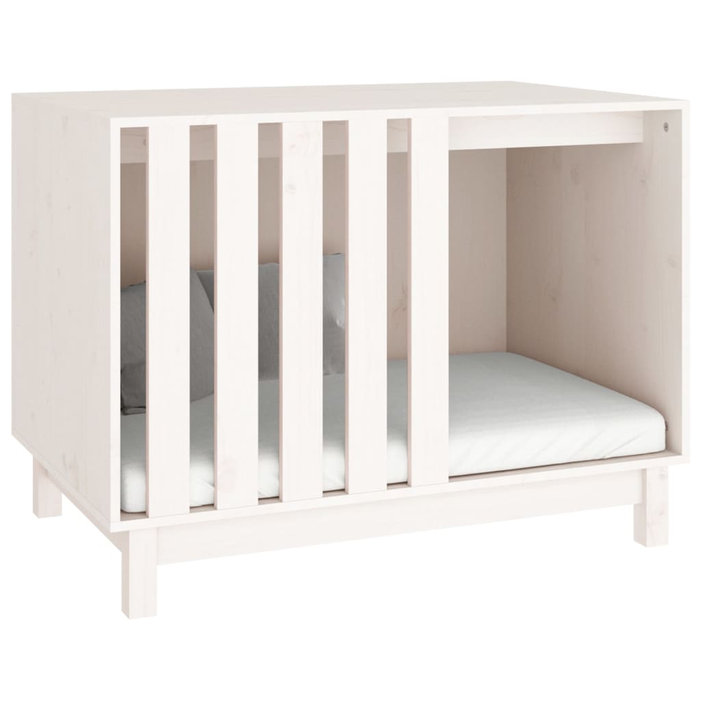 Dog house, white, 90x60x67 cm, solid pine wood