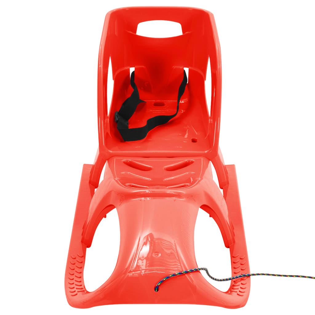 Sled with seat, red, 102.5x40x23 cm, polypropylene