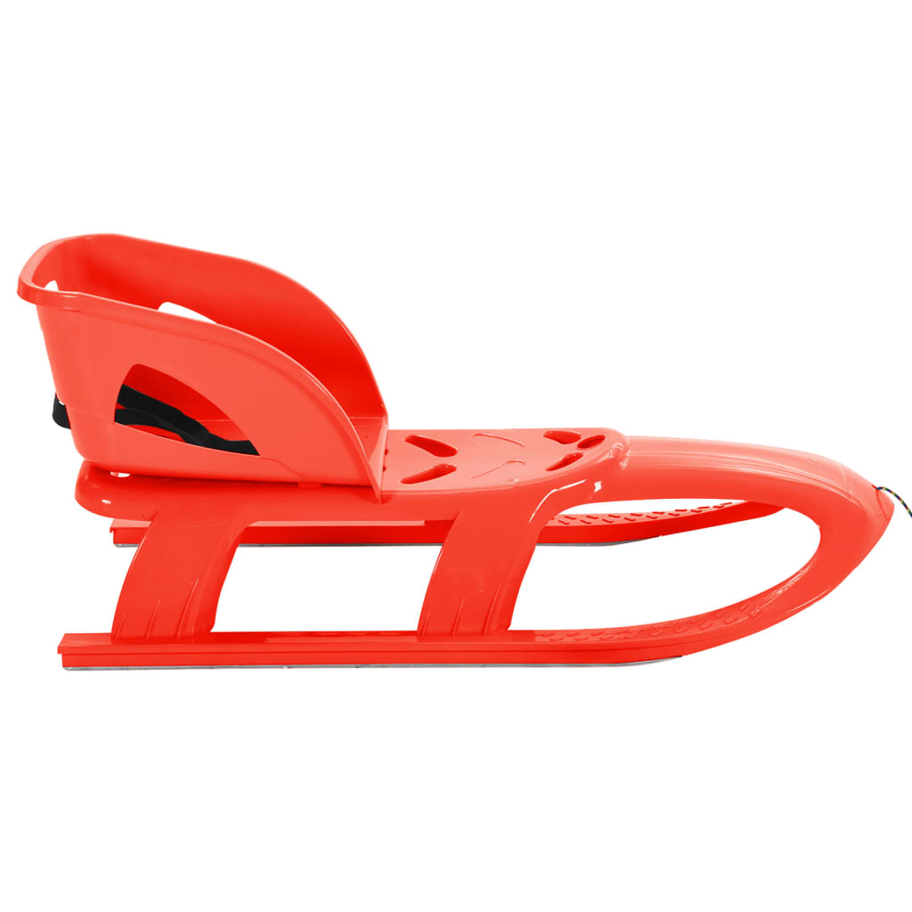 Sled with seat, red, 102.5x40x23 cm, polypropylene