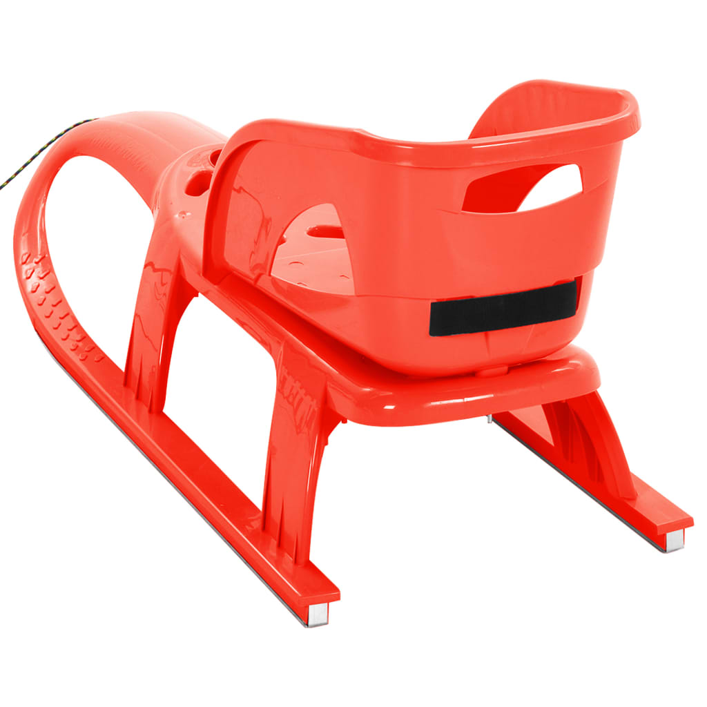 Sled with seat, red, 102.5x40x23 cm, polypropylene