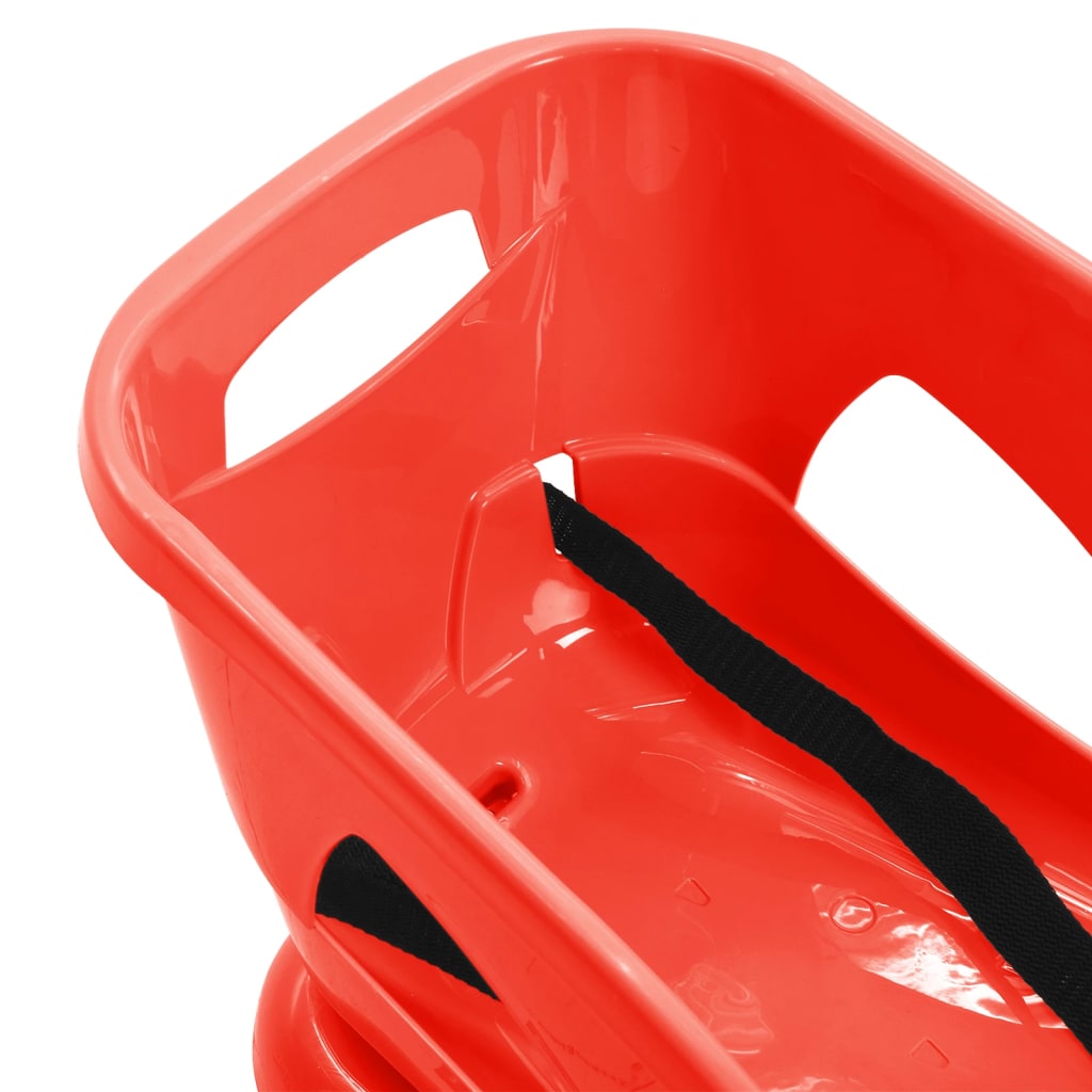 Sled with seat, red, 102.5x40x23 cm, polypropylene